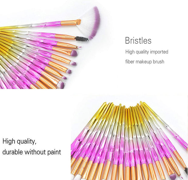 20Pcs Makeup Brush Set, Premium Synthetic Kabuki Brushes Set for Foundation, Shading, Eyebrow, Face Blender, Makeup Brush Kit (PINK & GOLD)