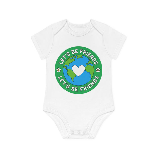 Baby Organic Short Sleeve Bodysuit - Let's be friends