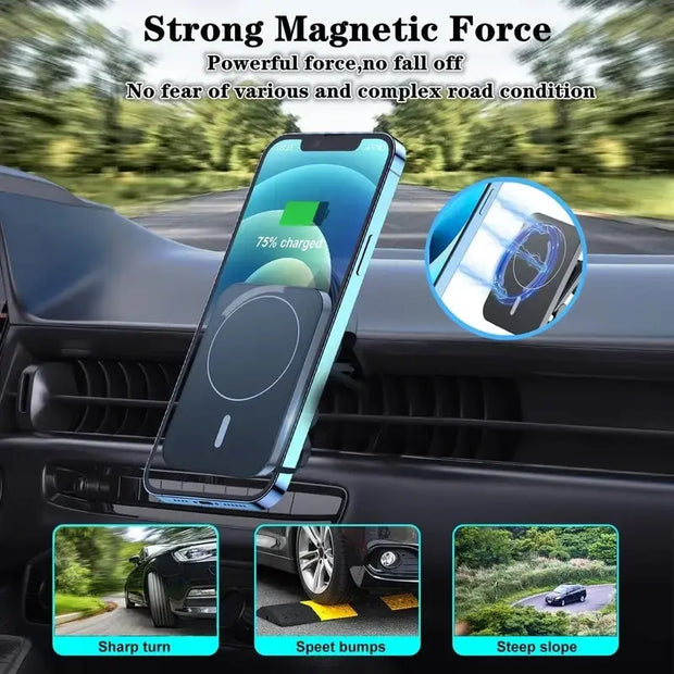 30W Magnetic Wireless Car Charger Phone Holder Stand Car Mount for Iphone 15 14 13 12 Pro Max Macsafe Fast Car Charging Station