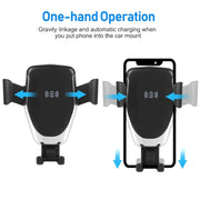 Qi Wireless Fast Charger Car Mount Air Vent Gravity Mobile Phone Holder Charging Stand for Iphone 14 13 12 11 Pro Xiaomi Samsung