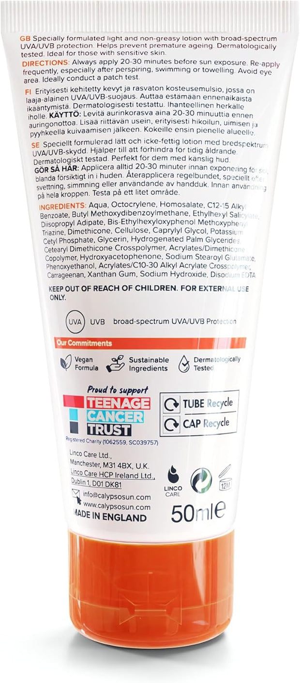 Sensitive Skin Face Sun Lotion | SPF 50+, Very High Protection, Hypoallergenic Sunscreen, Suitable for Kids, Water Resistant, 50Ml