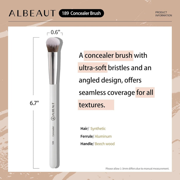 Albeaut Concealer Brush, Angled Brightening Concealer Makeup Brush under Eye Blending Brush Kitten Paw (189 Concealer)