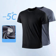 NO LOGO Men'S Quick Dry Short Sleeve Gym Running Moisture Wicking round Neck T-Shirt Training Exercise Gym Sport Shirt Tops