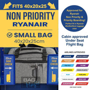 RYANAIR 40X20X25Cm EASYJET Underseat Cabin Approved Backpack Rucksack Travel Bag