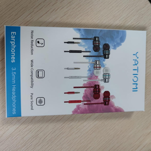 Yatloml 3 Pack Earphones, Wired In-Ear Headphones Earphones with Microphone and Volume Control, Noise Isolating and Deep Bass, Lightweight 3.5 Mm Earbuds Compatible with Iphone, Ipad, Android