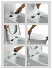 Luxury Square Toilet Seat Heavy Duty White Soft Close Top Quick Release Hinges