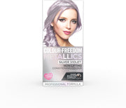 Colour Freedom Metallic Permanent Silver Violet Conditioning Hair Dye. Infused with Shea Butter and Argan Oil for Ultra Glossy Conditioned Hair. 100% Grey Coverage. by Knight & Wilson.