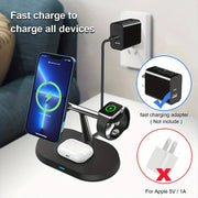 100W Magnetic Wireless Charger Stand for Iphone 15 14 13 Pro Max Apple Watch 8 7 6 Airprods 3 in 1 Macsafe Fast Charging Station