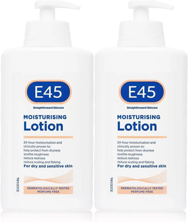 E45 Dermatological Moisturising Lotion 200 Ml – Body Lotion – Daily Moisturiser for Long-Lasting Hydration for Dry Skin and Sensitive Skin – Protect from Dryness, Reduce Redness and Flaking