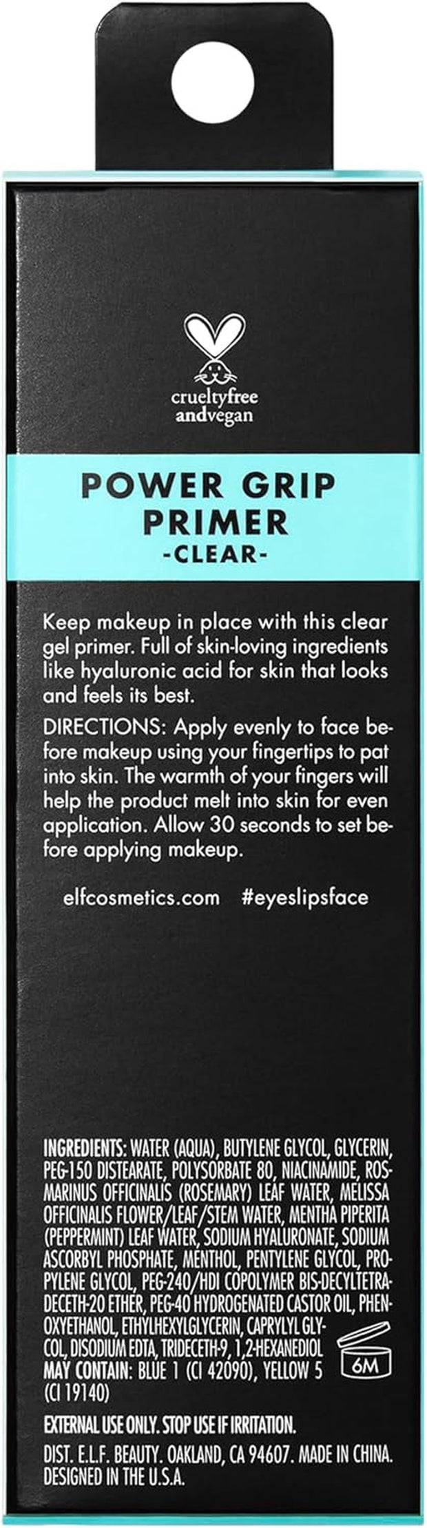 E.L.F. Power Grip Primer, Gel-Based & Hydrating Face Primer for Smoothing Skin & Gripping Makeup, Moisturizes & Primes, 0.811 Fl Oz, Clear