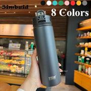 600ML/750ML Tyeso Thermos Bottle with Straw Stainless Steel Vacuum Flask Insulated Water Bottle Travel Cup Mug Termica