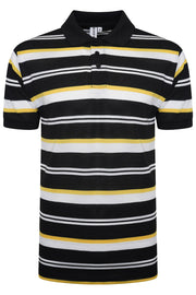 Mens Striped Polo Shirt Short Sleeve Pique T Shirt Premium Designer Summer Top