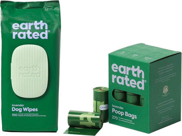 Earth Rated Dog Poo Bags, Guaranteed Leak Proof and Extra Thick Waste Bag Refill Rolls for Dogs, Lavender Scented, 270 Count