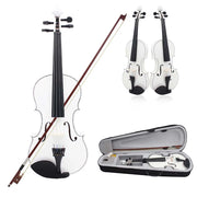 4/4 Violin Suitable for Beginners Student White Violin with Case/Bow/Strings/Tuner/Mute/Violin Bridges Accessories Violin Sets