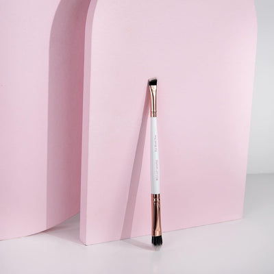 Brushworks Double Ended Eye Brush- Pink & Gold