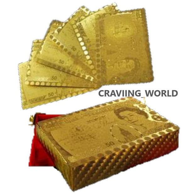 Gold Plated Playing Cards Poker Deck Gift Waterproof UK Pound Queen Money Cards