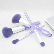 Royal & Langnickel Full Size Mythical Crystal 5Pc Makeup Brush Set with Pouch, Includes - Powder, Angle Brush, MD Shader, and Crease Brushes, Brilliant Amethyst