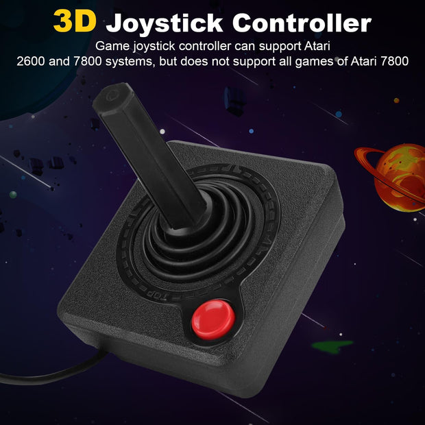 Segrehy Retro Classic 3D Joystick Controller with 3D Analog Stick, Wear-Resistant Game Controller for Atari 7800, Classic Replacement Joystick for 2600 Console
