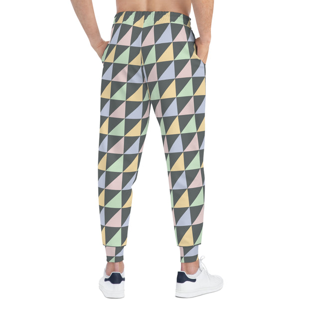 Unisex Athletic Joggers - Pastel triangles