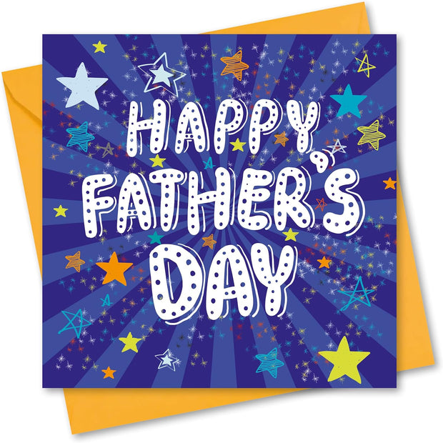 Fathers Day Card. Card for Dad. Star Burst Design with Matching Envelope. 150 X 150Mm. Ecofriendly.