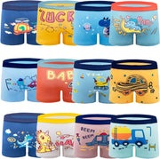 Boys Underwear Boxer Shorts Cotton Dinosaur Pattern Boxer Brief Underwear 12 Pack, 3-13 Years