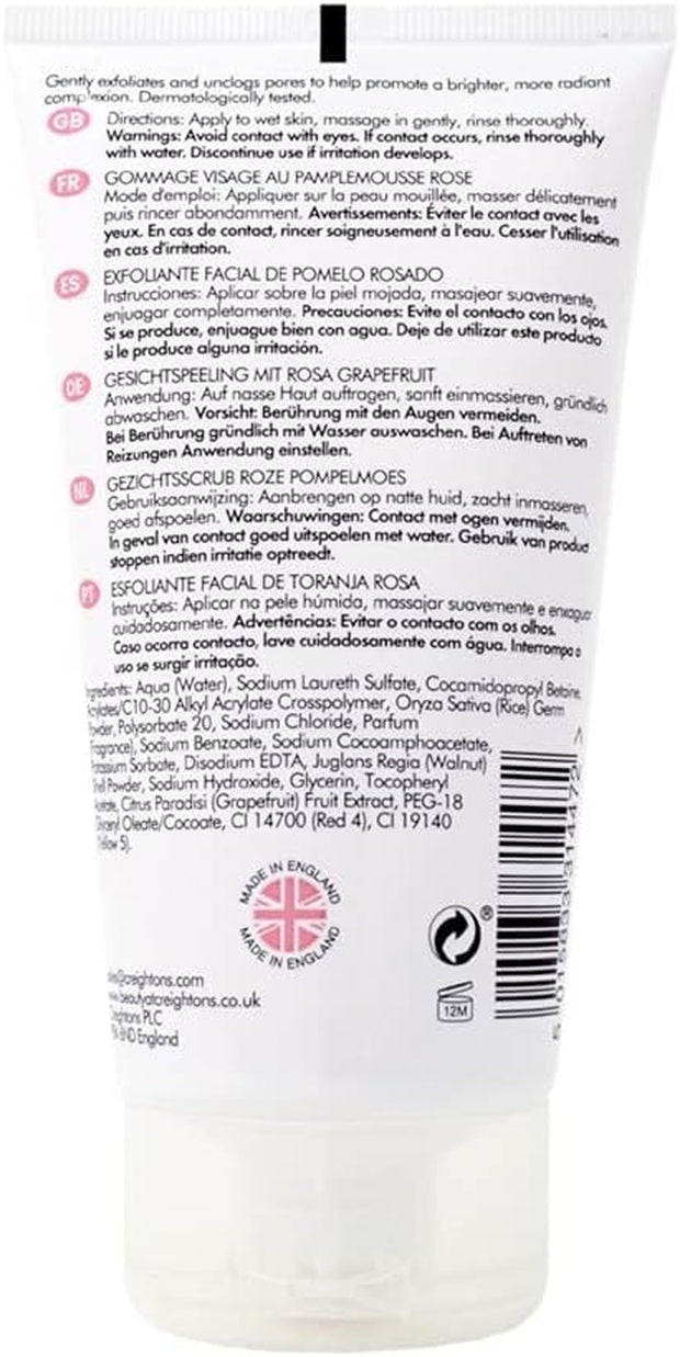 Pink Grapefruit Daily Face Scrub (150Ml) - Unclog Pores with Walnut Shell and Lift Away Dead Skin Cells for Clear, Radiant Skin. Dermatologically Tested. (Pack of 2)