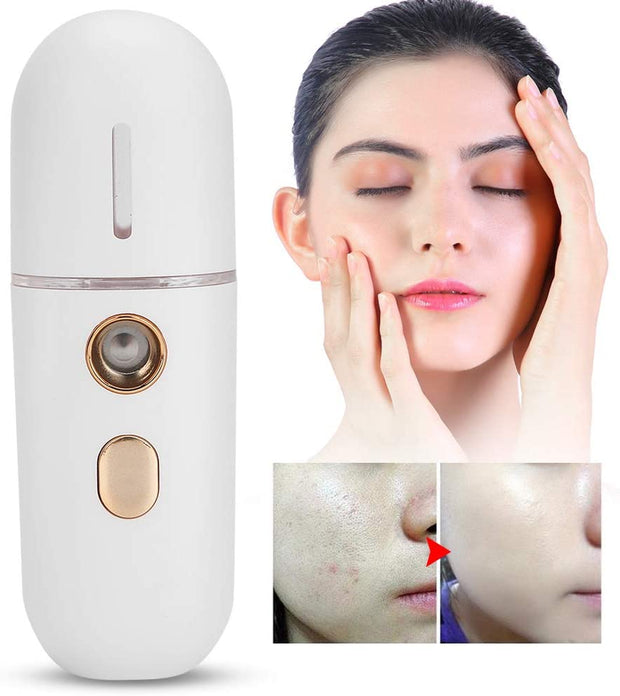 Nano Face Mist Sprayer, Portable Moisturizing Face Humidifier with USB Charging, White