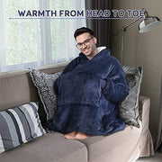 Hooded Snuggle Blanket Super Soft Oodie Winter Warm Wearable Hoodie Robe Comfort