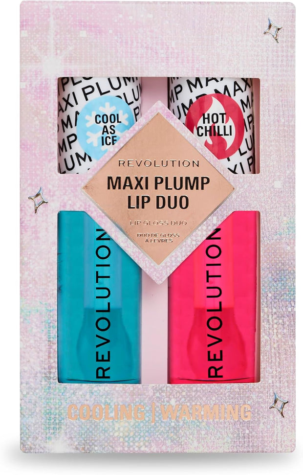 Revolution Beauty Maxi Plump Cool as Ice and Hot as Chilli Lip Set