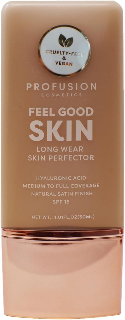 Profusion Cosmetics Lightweight Liquid Foundation for a Flawless and Elegant Radiance, Breathable Makeup for Improves Uneven Skin Tone, Cruelty-Free - Tan 5