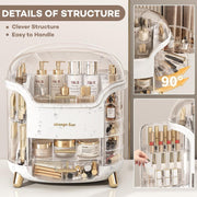 Xlarge Cosmetic Skincare Organiser Tabletop Make-Up Storage Case 2 Drawers Box