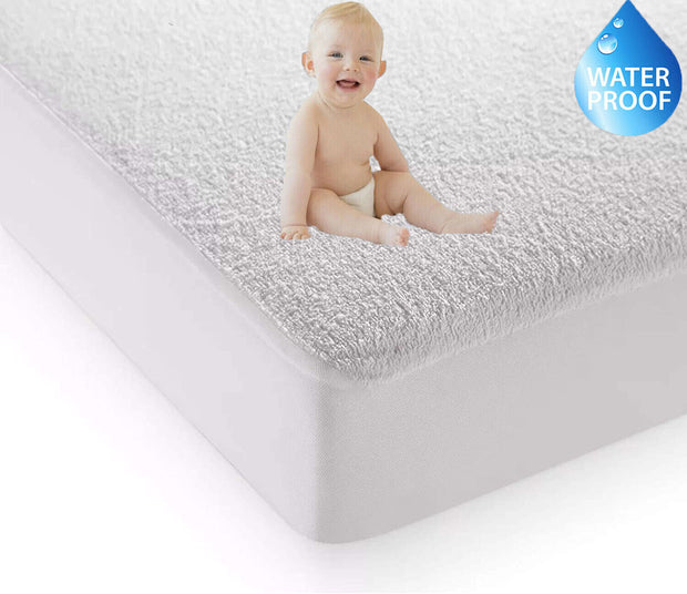 WATERPROOF TERRY TOWEL MATTRESS PROTECTOR FITTED SHEET EXTRA DEEP PROTECTOR UK