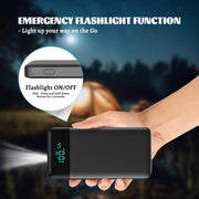 YONHUIZI Portable Charger, 10800Mah LCD Display Compact Ultra Slim Power Bank, 20W PD USB-C In&Out Fast Charging Battery Pack,3 Outputs Portable Phone Charger for Iphone 15 14,Samsung Android -Black