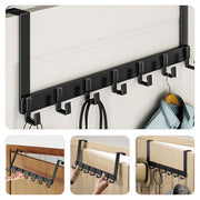 Heavy Duty Aluminium 7 Hook over Door Organiser Rack Coat Towel Robe Hanger