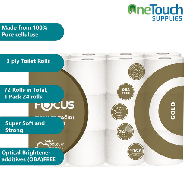 72 Toilet Rolls 3 Ply Bathroom Tissue Quilted Soft Clean Embossed Paper Bulk Buy