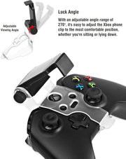 Joso Mobile Phone Holder for Xbox Controller, Cellphone Mount Clamp Compatible with Xbox Series S/X, Xbox One/S/X Gamepad, Adjustable Clip with 2 Thumb Grip Caps