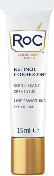Roc Retinol Correxion Line Smoothing Eye Cream, Reduces Puffiness & Dark Circles, anti Wrinkle & anti Aging Treatment for the Delicate Eye Area - 15Ml
