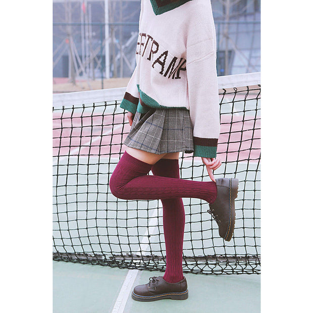 Casual Thigh High Socks over Knee Warm Stockings Long Knee for Girl and Women UK