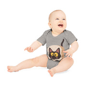 Baby Organic Short Sleeve Bodysuit - Cat loaf