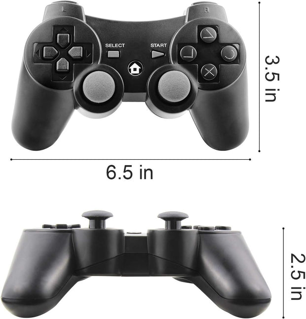 JAMSWALL Controller for Ps3, Wireless Bluetooth Controller Gamepad Joystick, Double Vibrating Controller for P-3 with Charger Cable Cord Thump Grips