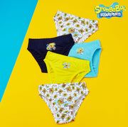 SPONGEBOB SQUAREPANTS Boys Underwear Briefs, Comfy Breathable Cotton Pants for Kids - Pack of 5