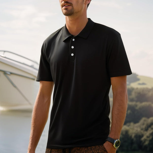 Mens Polo Shirts Waffle Golf Short Sleeve Tops Lightweight Golf Casual Collared Tops Breathable Classic Work Shirts