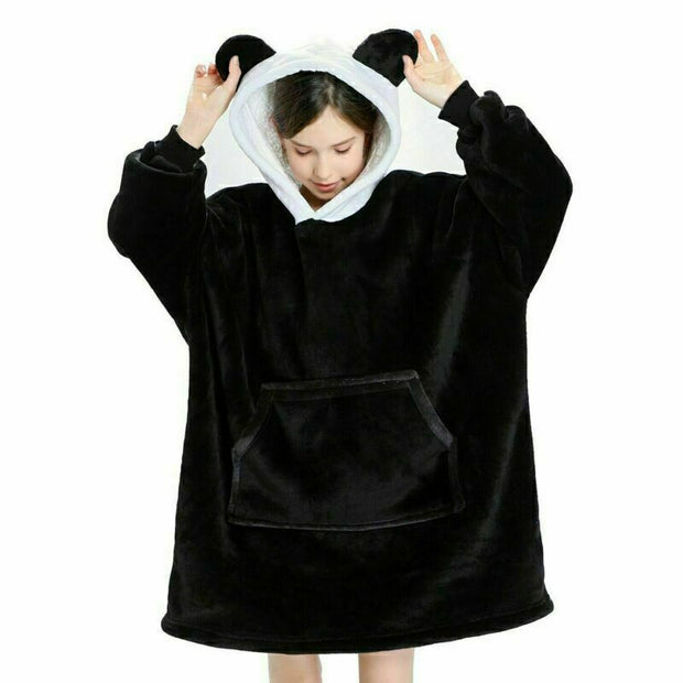 Hooded Snuggle Blanket Super Soft Oodie Winter Warm Wearable Hoodie Robe Comfort