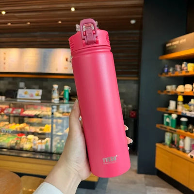 600ML/750ML Tyeso Thermos Bottle with Straw Stainless Steel Vacuum Flask Insulated Water Bottle Travel Cup Mug Termica