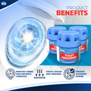 3 Toilet Bowl Freshener 1000 Flushes Ocean Blue Cistern Block Limescale Cleaner