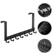 Heavy Duty Aluminium 7 Hook over Door Organiser Rack Coat Towel Robe Hanger
