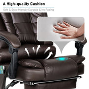 Massage Office Chair Gaming Computer Desk Swivel Recliner Chair Leather Footrest