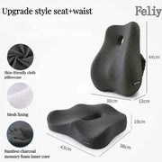 Memory Foam Waist Cushion Massage Back Orthopedic Pillow Lumbar Office Chair Cushion Car Seat Support Pad Buttock Coccyx Pillows