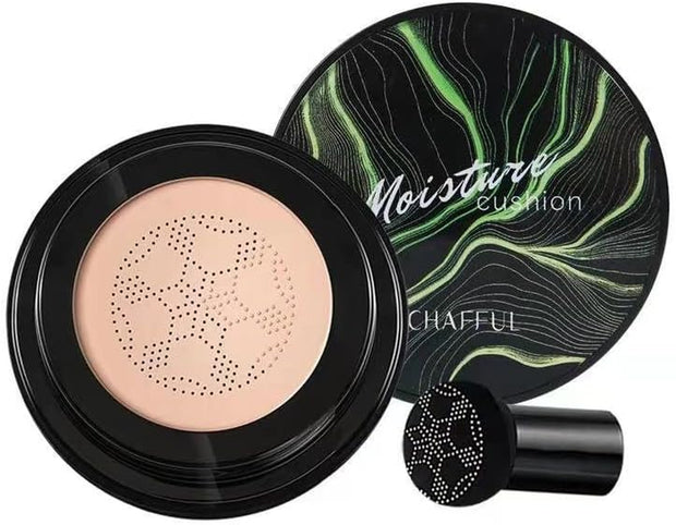 2PCS Mushroom Head Air Cushion CC Cream Natural Moisturizing Full Coverage Foundation Brightening Pigment BB Cream Matte Foundation Set Gift for Women (Natural)