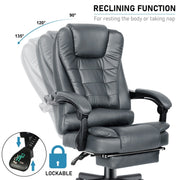 Massage Office Chair Gaming Computer Desk Swivel Recliner Chair Leather Footrest